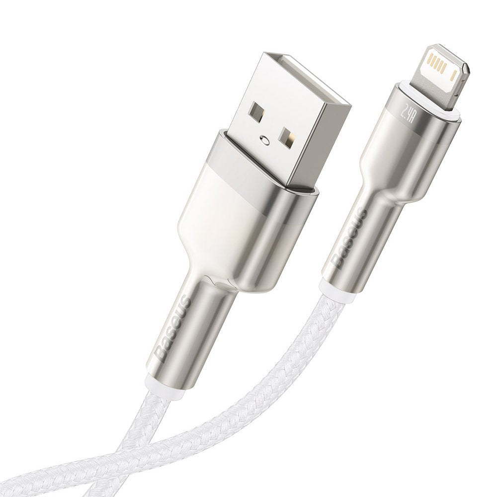 Data- og opladningskabel USB-A - Lightning Baseus Cafule Metal Series, 18W, 1m, hvid CALJK-A02