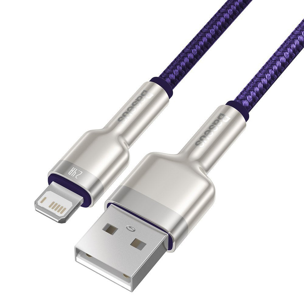 Data- og opladningskabel USB-A - Lightning Baseus Cafule Metal Series, 18W, 1m, Lilla CALJK-A05