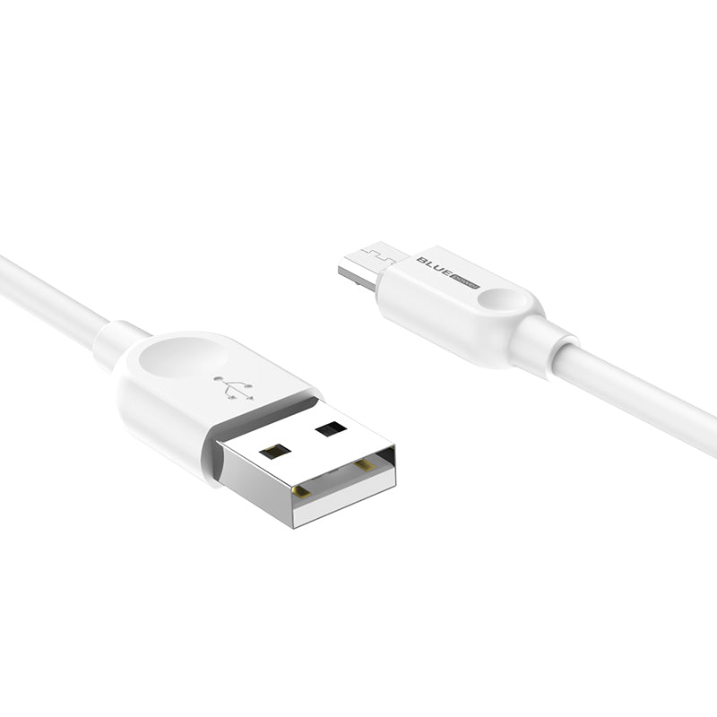 USB-A til microUSB data- og opladningskabel BLUE Power BM2BX14 LinkJet, 18W, 2m, hvid