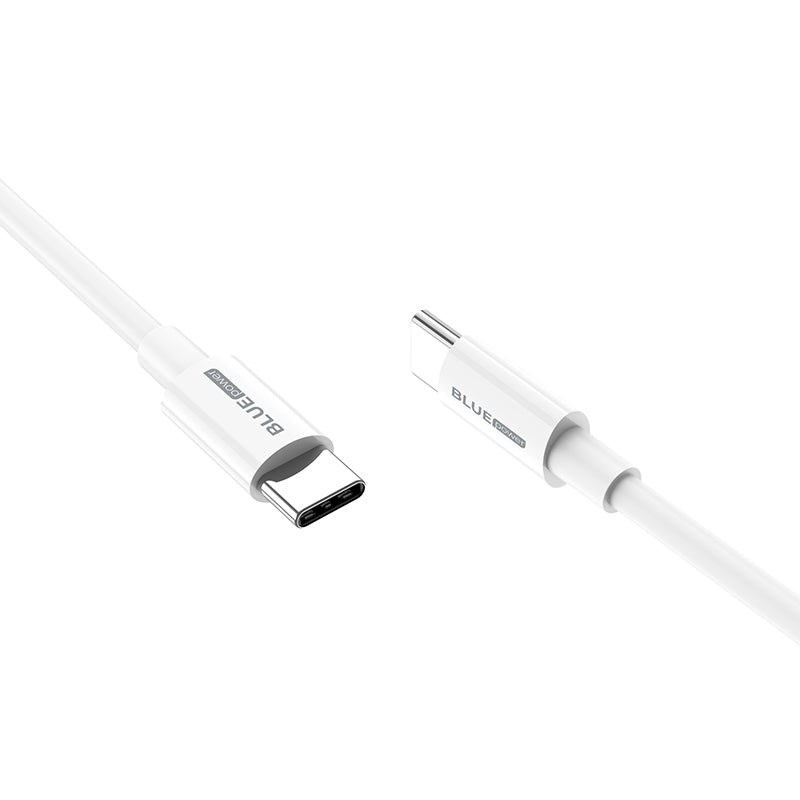 USB-C Data- og Opladningskabel - USB-C BLUE Power BBX44, 100W, 1m, Hvid