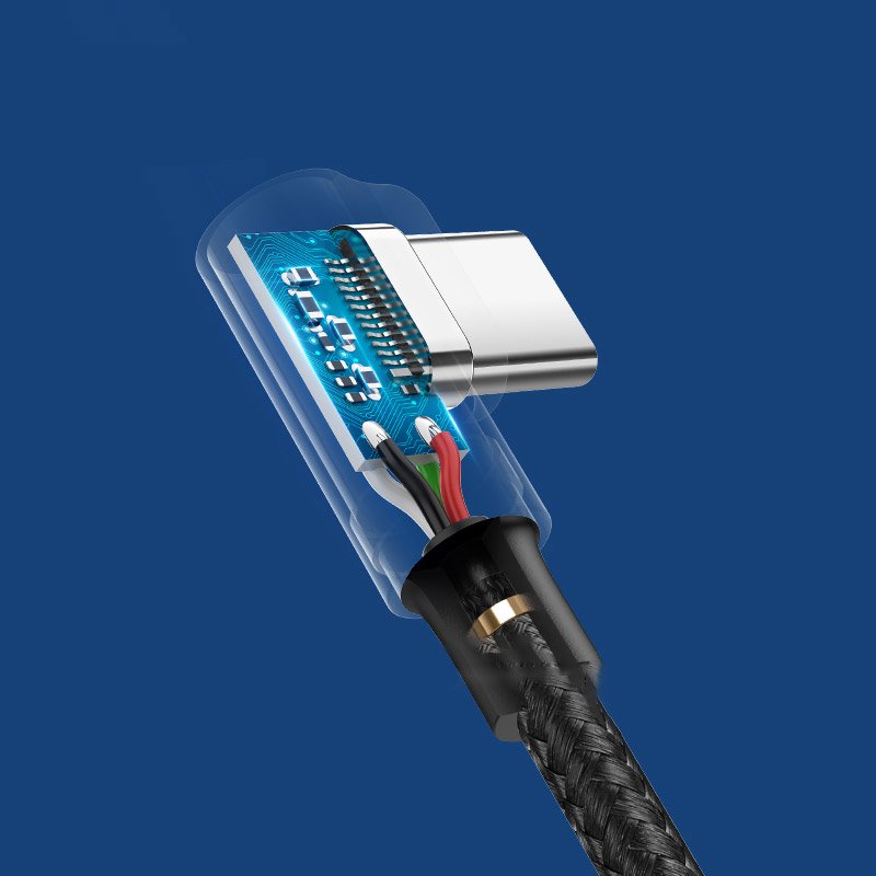 USB-A til USB-C data- og opladningskabel UGREEN US255 vinklet, 60W, 1m, grå