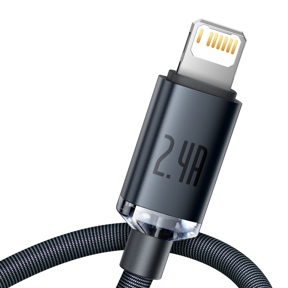 USB-A til Lightning data- og opladningskabel Baseus Crystal Shine Series, 20W, 1,2m, sort CAJY000001