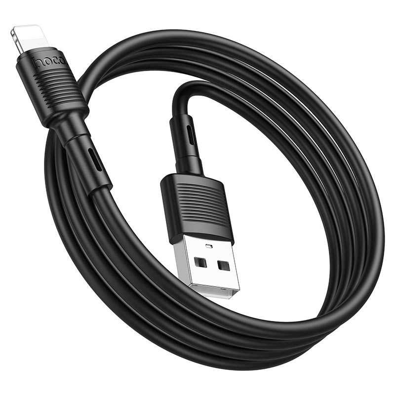 Data- og opladningskabel USB-A - Lightning HOCO X83 Victory, 18W, 1m, Sort