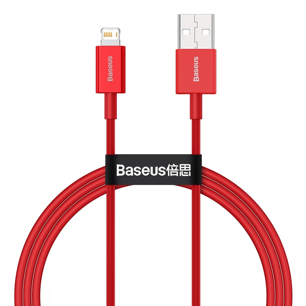 Data- og opladningskabel USB-A - Lightning Baseus Superior Series, 20W, 1m, rød CALYS-A09