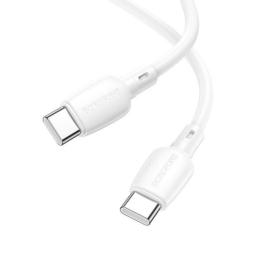 USB-C data- og opladningskabel - USB-C Borofone BX93, 60W, 1m, hvid