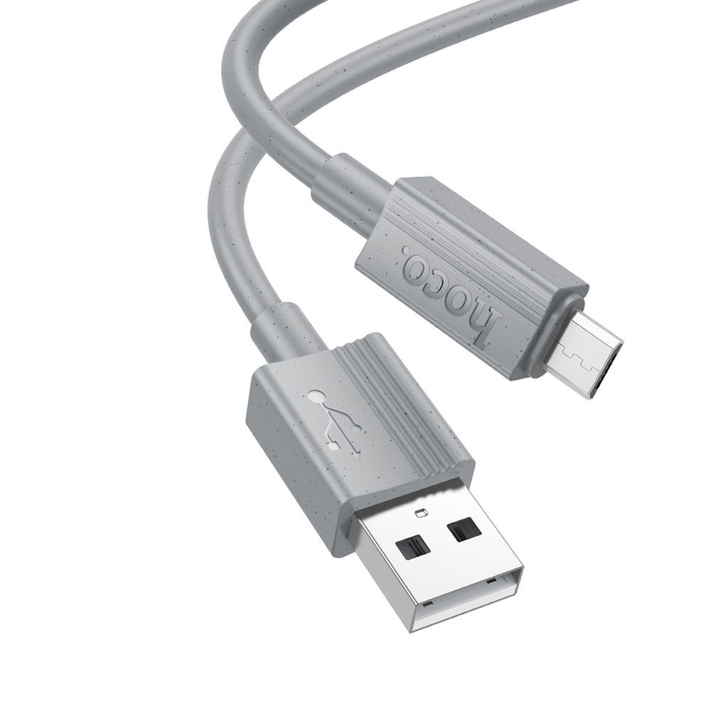Data- og opladningskabel USB-A - microUSB HOCO X107, 18W, 1m, Grå