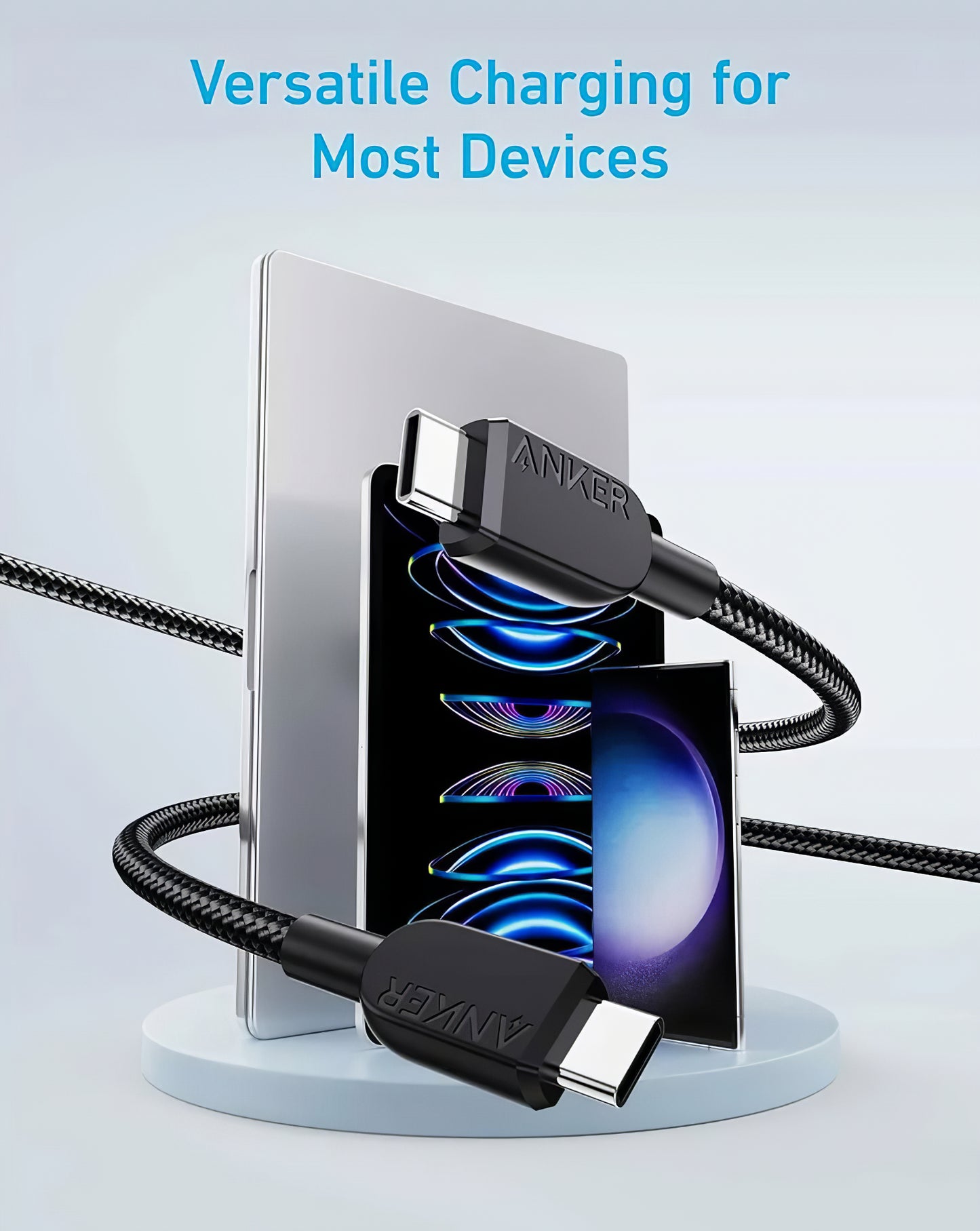 USB-C data- og opladningskabel - USB-C Anker 310, 240W, 0.9m, Sort A81D5H11