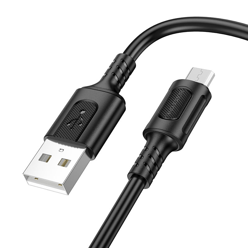 Data- og opladningskabel USB-A - microUSB Borofone BX111 Feliz, 18W, 1m, Sort