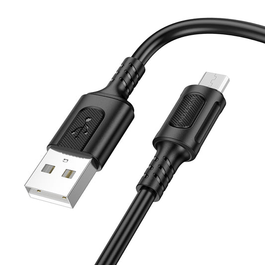 Data- og opladningskabel USB-A - microUSB Borofone BX111 Feliz, 18W, 1m, sort