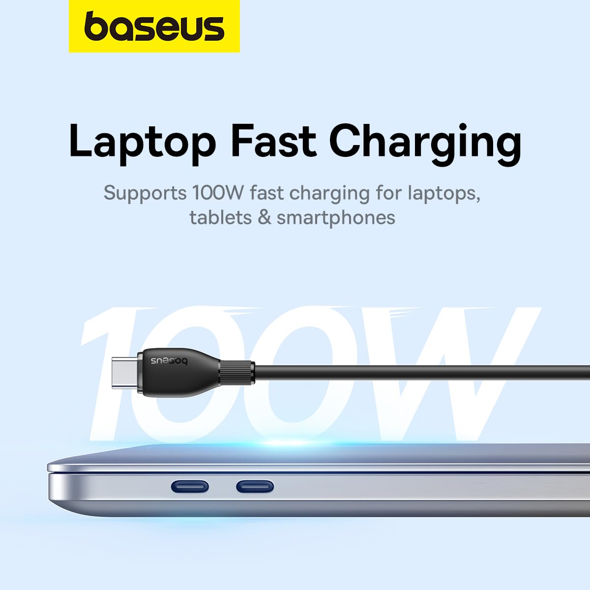 Data- og opladningskabel USB-C - USB-C Baseus Pudding, 100W, 1.2m, Sort P10355702111-00