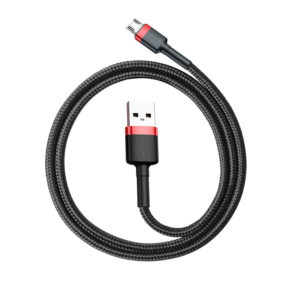 Data- og opladningskabel USB-A til microUSB Baseus Cafule, 18W, 2m, Rød