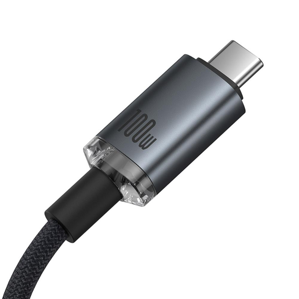 Data- og opladningskabel USB-C - USB-C Baseus Crystal Shine Series, 100W, 1,5m, Sort P10318204111-00