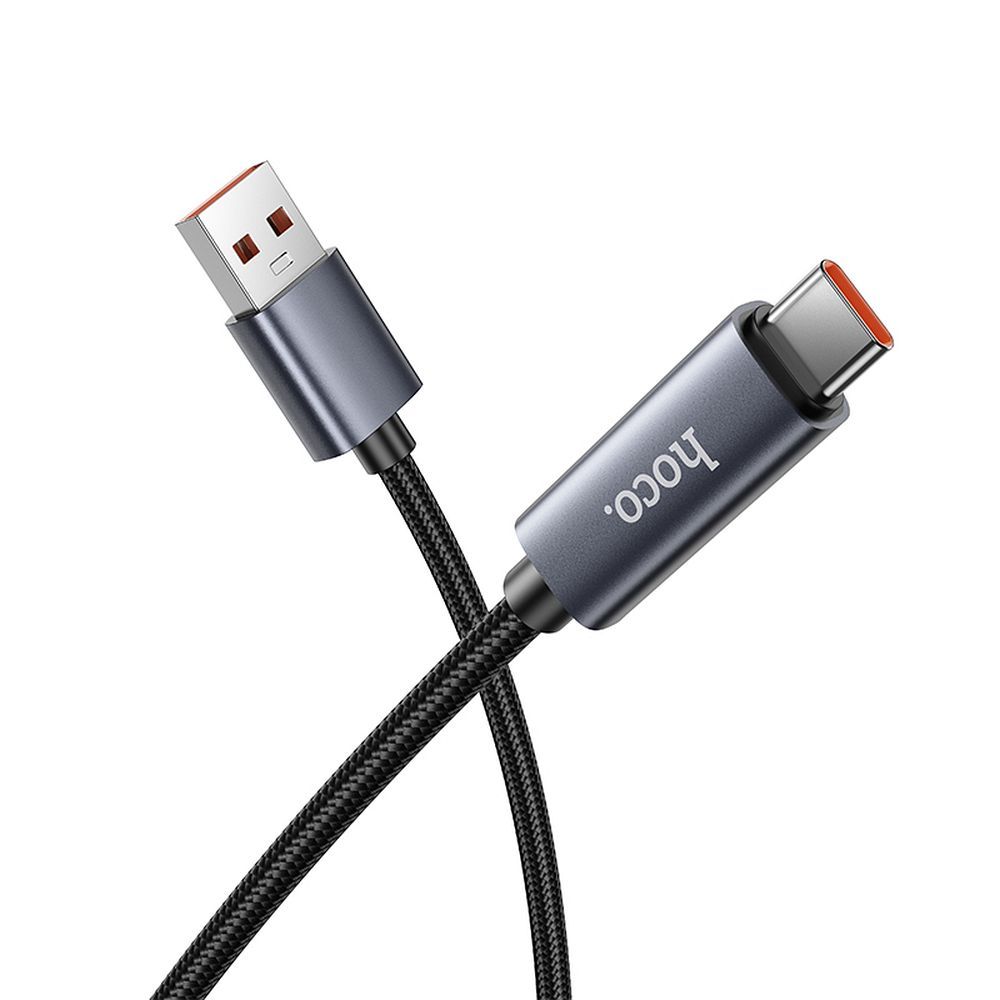 Data- og opladningskabel USB-A - USB-C HOCO Display X112, 100W, 1m, Sort