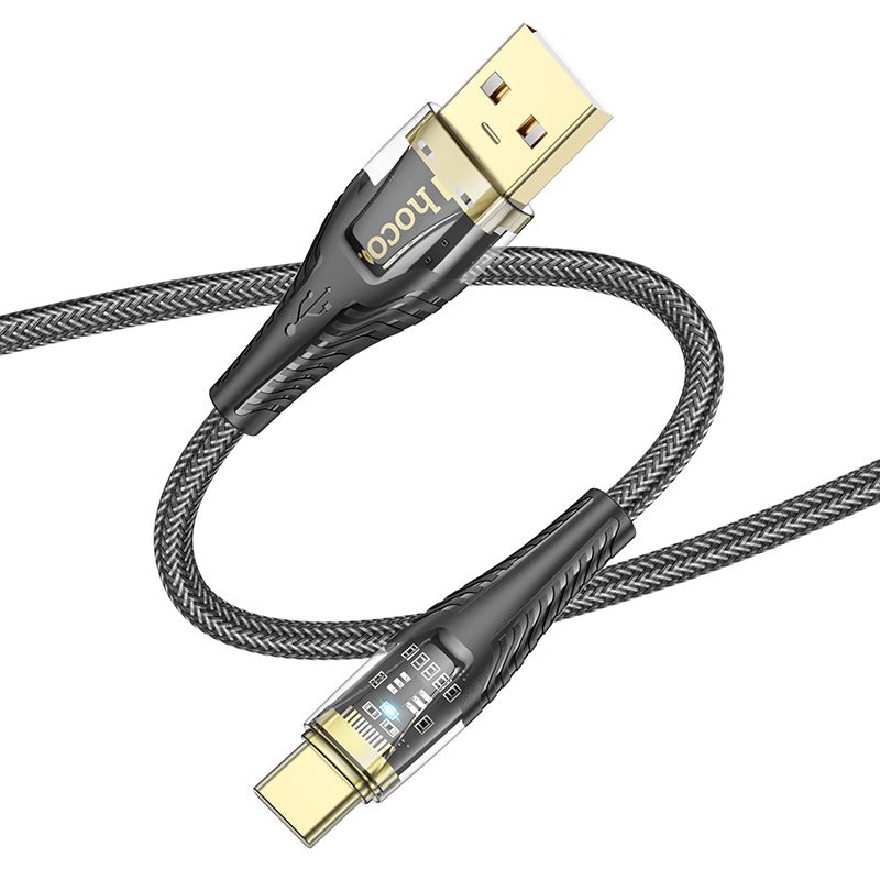 Data- og opladningskabel USB-A - USB-C HOCO U121, 18W, 1.2m, Sort