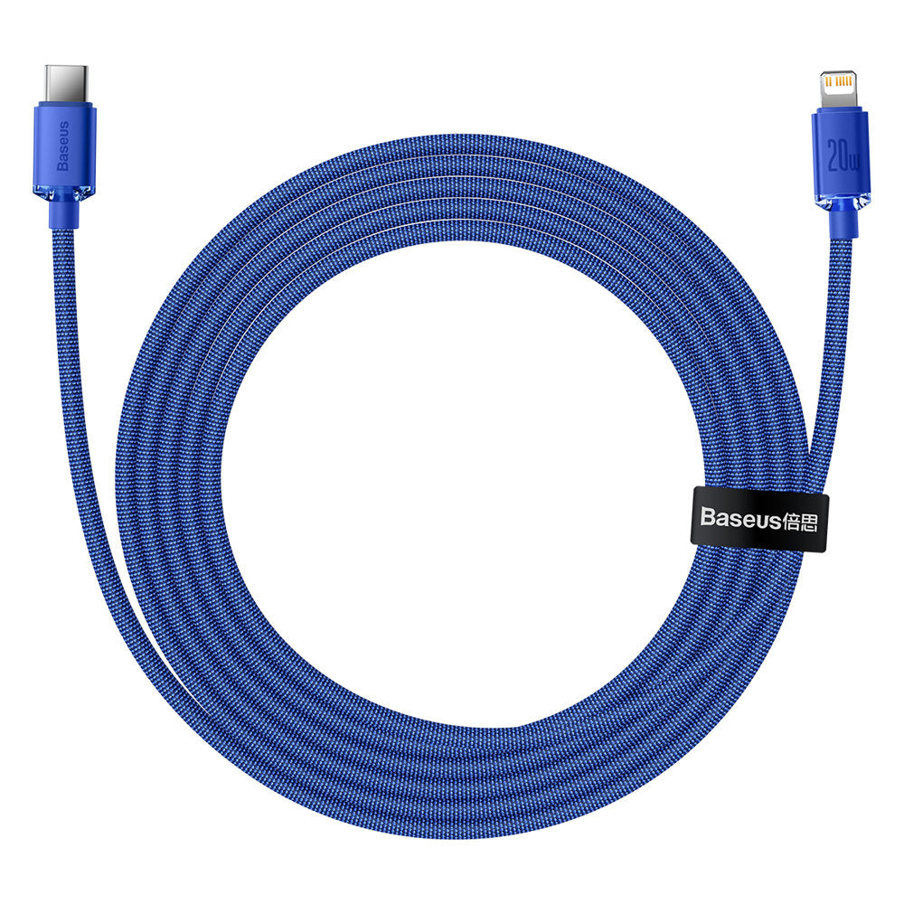 Data- og opladningskabel USB-C - Lightning Baseus Crystal Shine Series, 20W, 1.2m, Blå CAJY000203