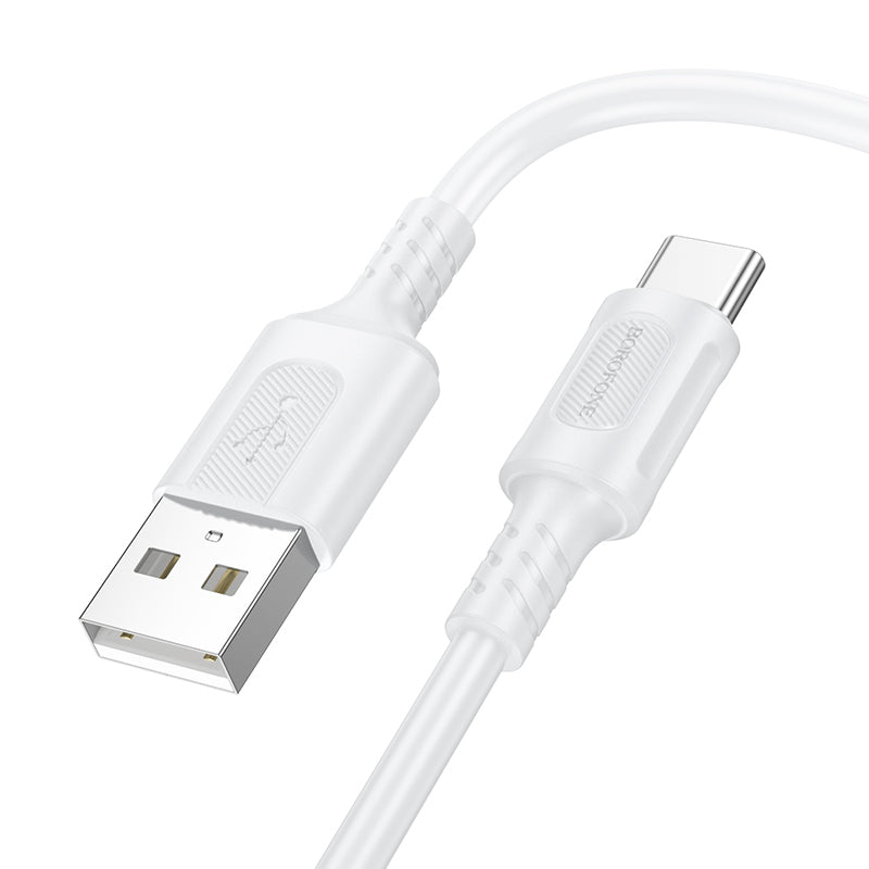 Data- og opladningskabel USB-A - USB-C Borofone BX111 Feliz, 20W, 1m, Hvid