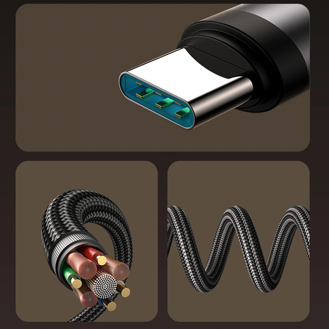 USB-C Data- og Opladningskabel - USB-C Joyroom S-A56 EnjoyX Angled, 60W, 1.2m, Sort