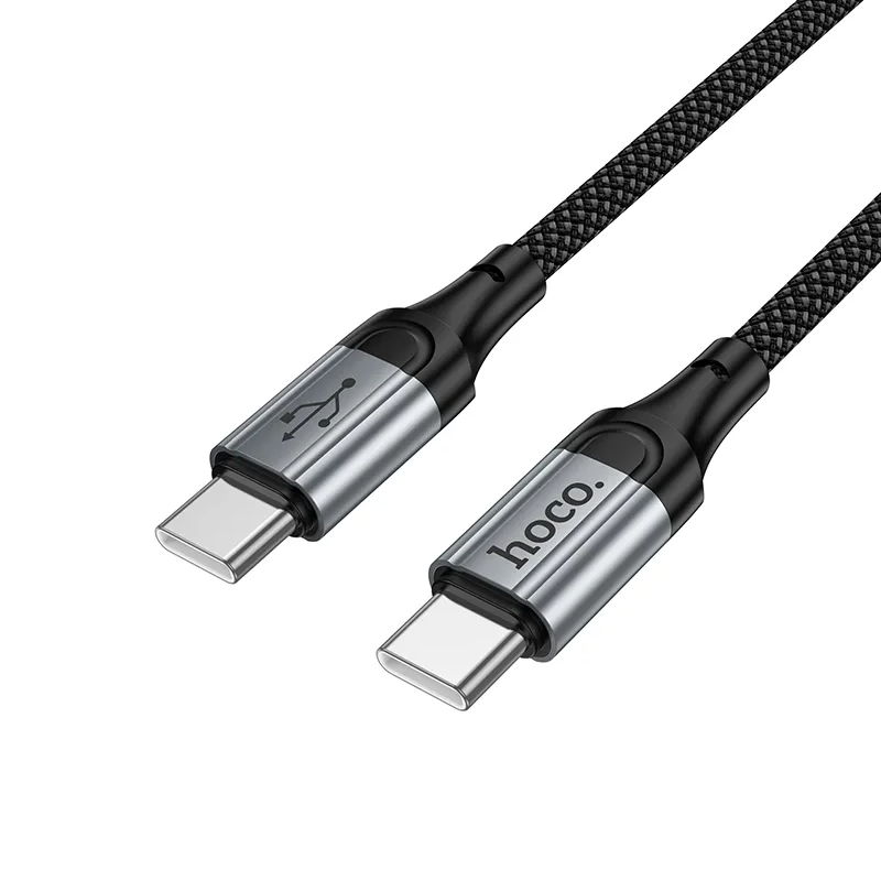 USB-C data- og opladningskabel - USB-C HOCO X121, 60W, 1.5m, Sort