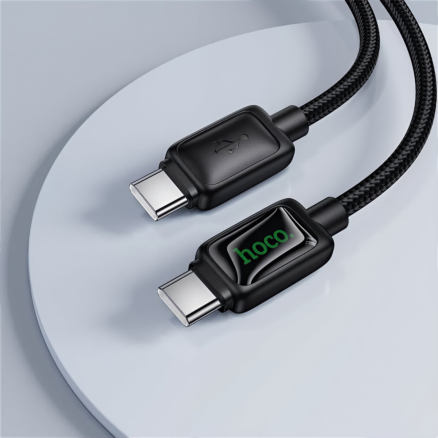 USB-C Data- og Opladningskabel - USB-C HOCO U146, 60W, 1.2m, Sort