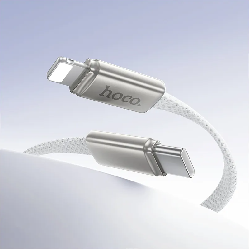 Data- og opladningskabel USB-C - Lightning HOCO X125, 30W, 1m, Hvid