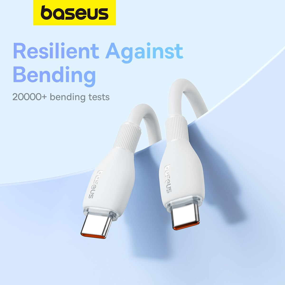 Data- og opladningskabel USB-C - USB-C Baseus Pudding, 100W, 1.2m, Hvid P10355702221-00