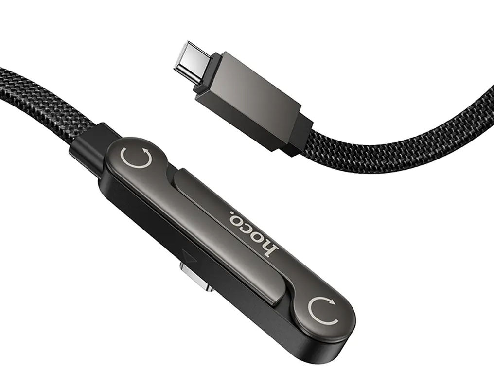 USB-C Data- og Opladningskabel - USB-C HOCO U150 Exquisite, 60W, 1,2m, Sort
