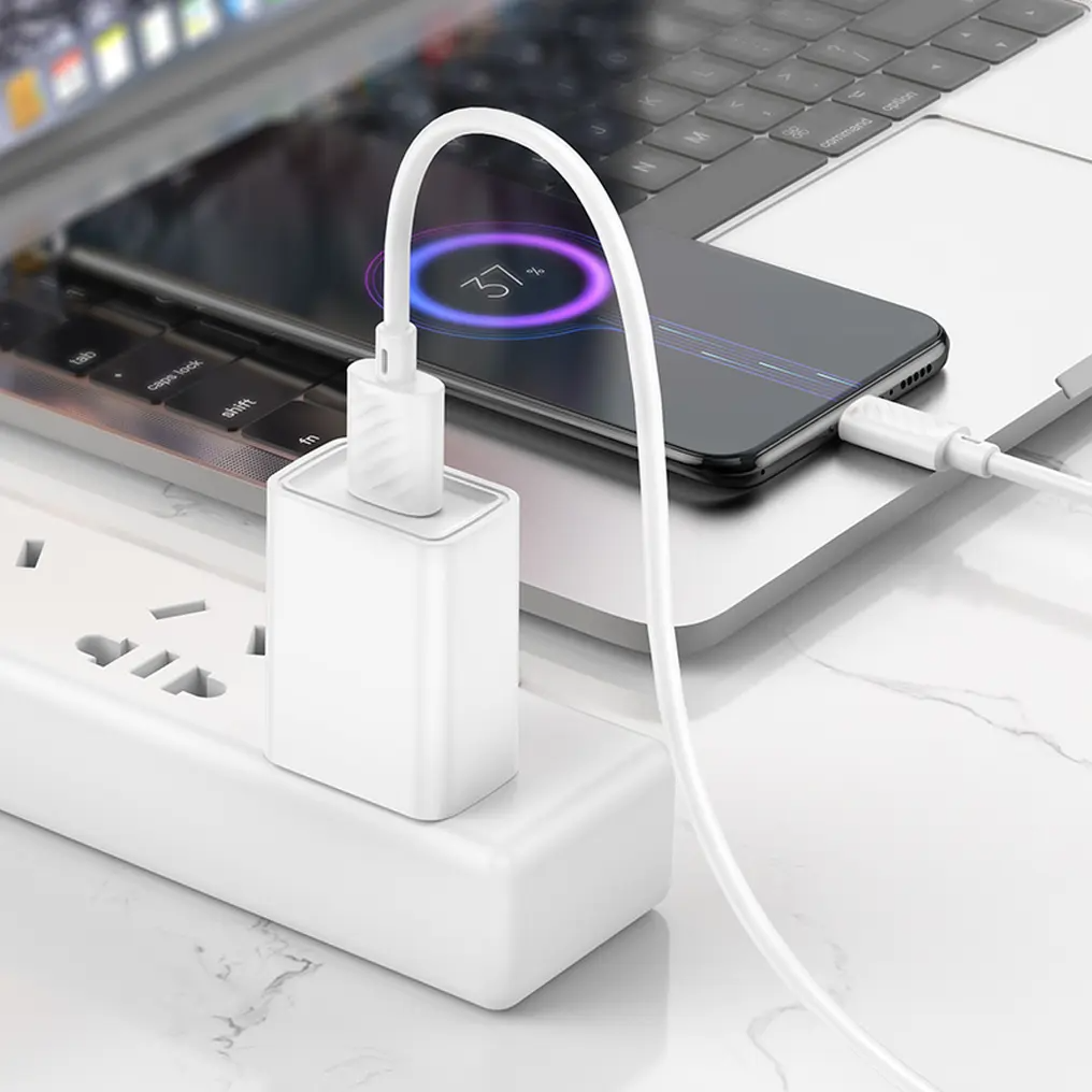 USB-A til microUSB data- og opladningskabel HOCO X88, 18W, 2m, hvid