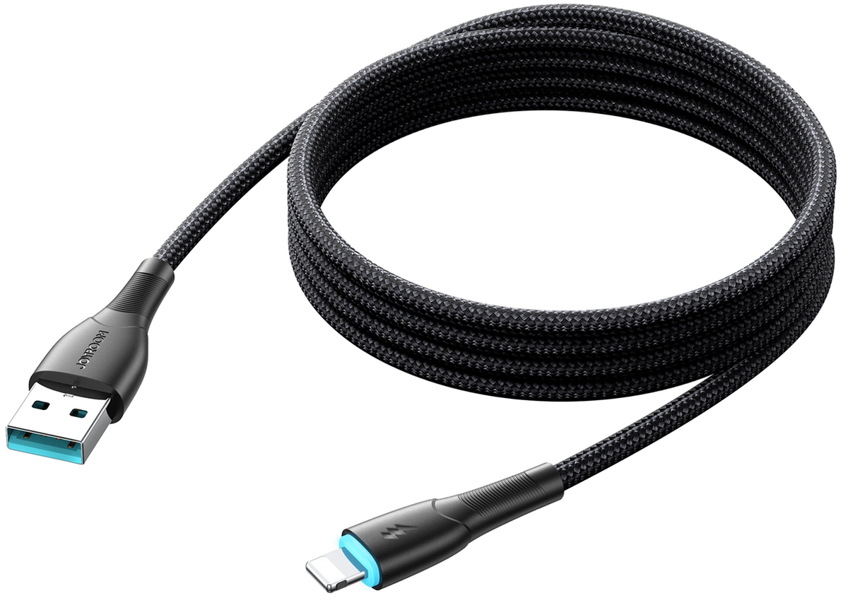 Joyroom SA32-AL3 USB-A til Lightning data- og opladningskabel, 18 W, 1 m, sort