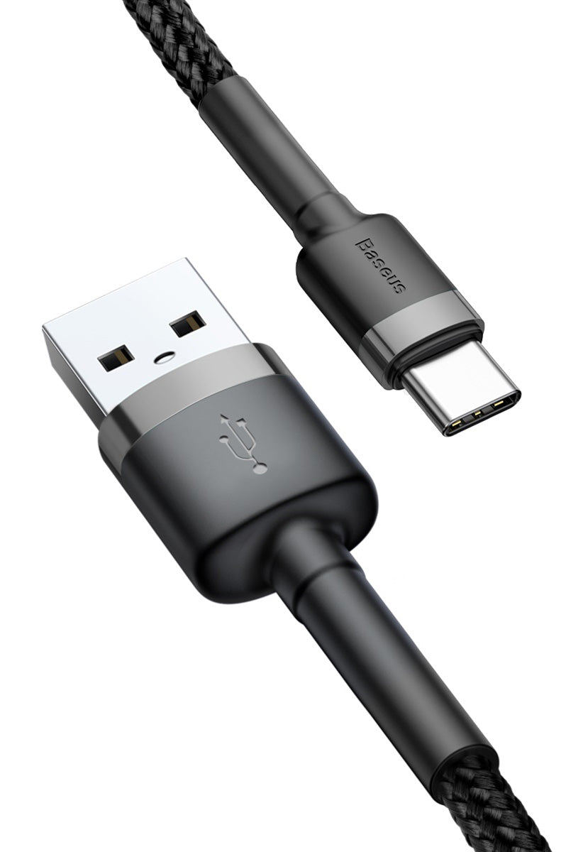 Data- og opladningskabel USB-A - USB-C Baseus Cafule, 60W, 1m, Grå CATKLF-BG1