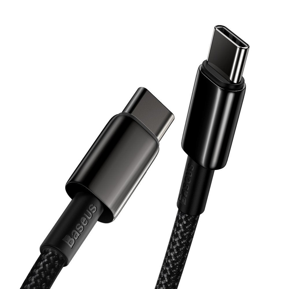 USB-C data- og opladningskabel - USB-C Baseus Tungsten Baseus Tungsten Gold, 100W, 1m, sort CATWJ-01 CATWJ-01