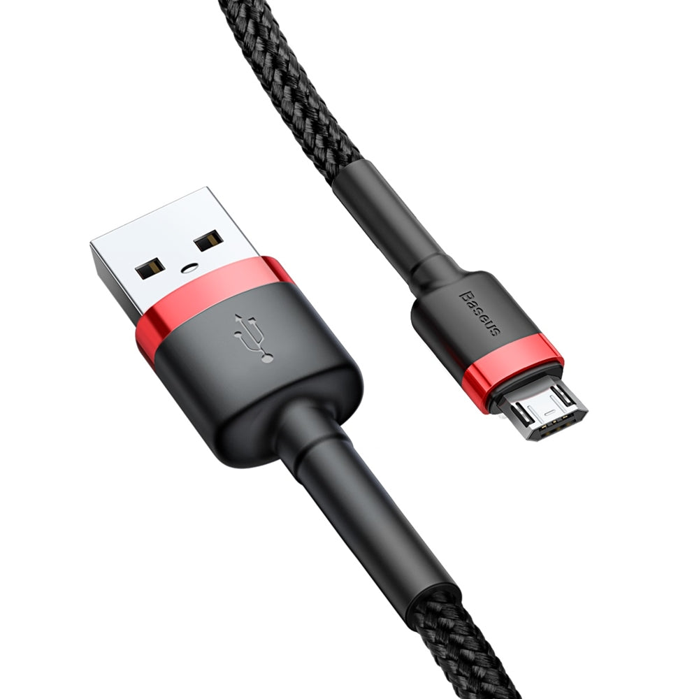 USB-A til microUSB data- og opladningskabel Baseus Cafule, 18W, 1m, Rød CAMKLF-B91