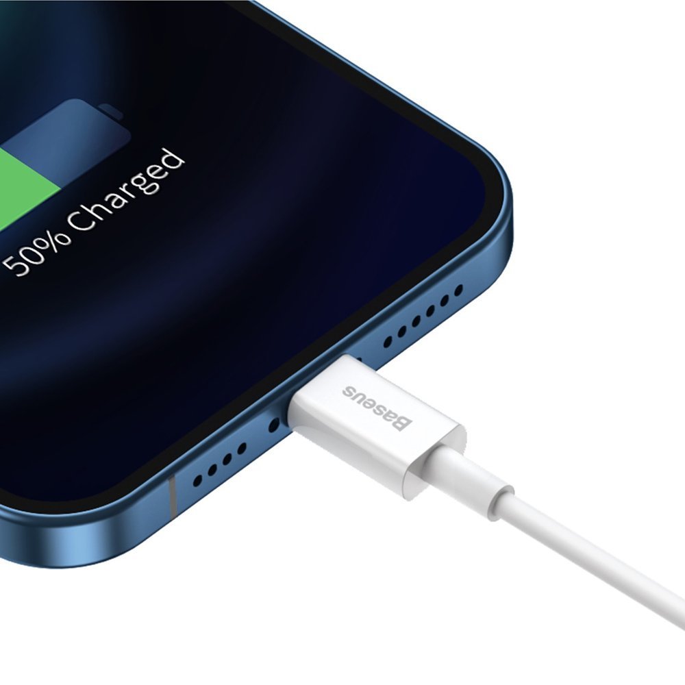 USB-A til Lightning data- og opladningskabel Baseus Superior Series, 20W, 1m, hvid CALYS-A02