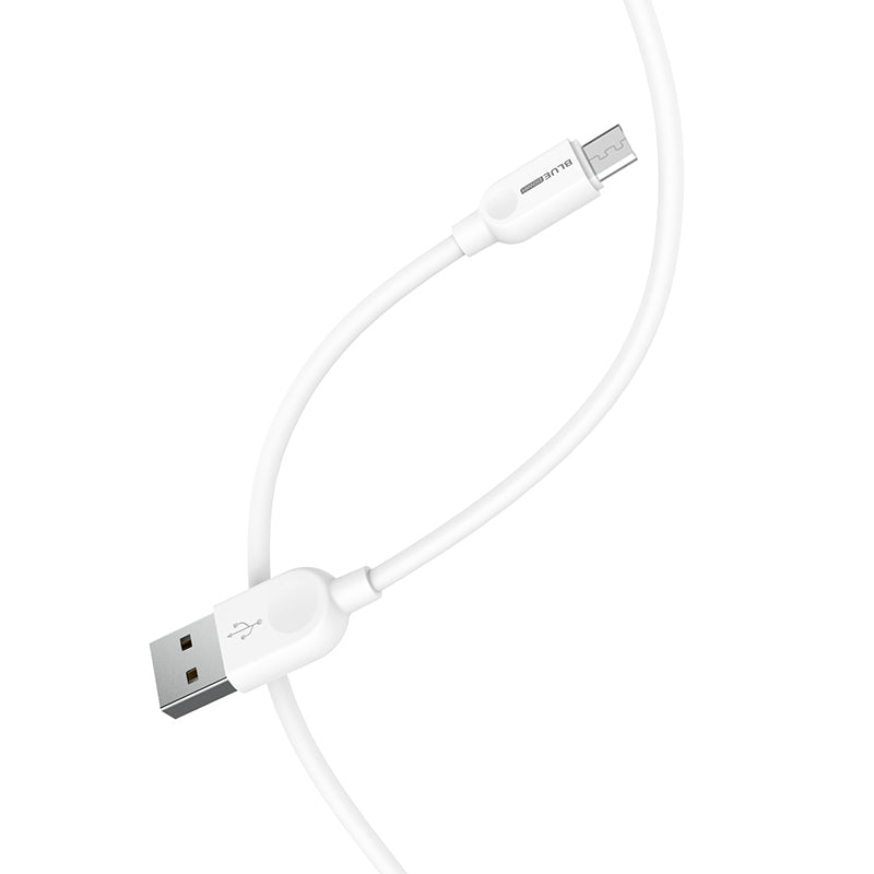 USB-A til microUSB data- og opladningskabel BLUE Power BM2BX14 LinkJet, 18W, 2m, hvid