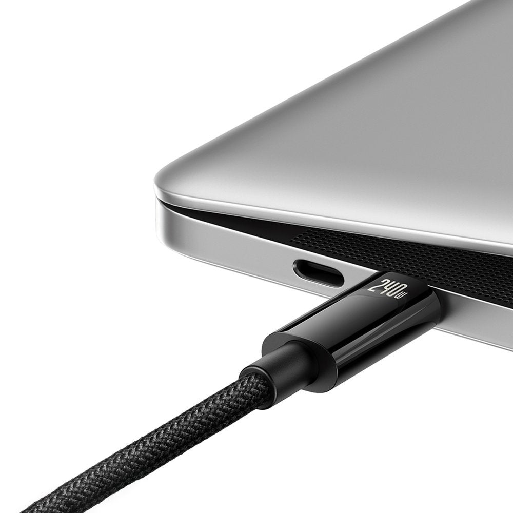 USB-C data- og opladningskabel - USB-C Baseus Tungsten Gold, 240W, 2m, sort CAWJ04010101