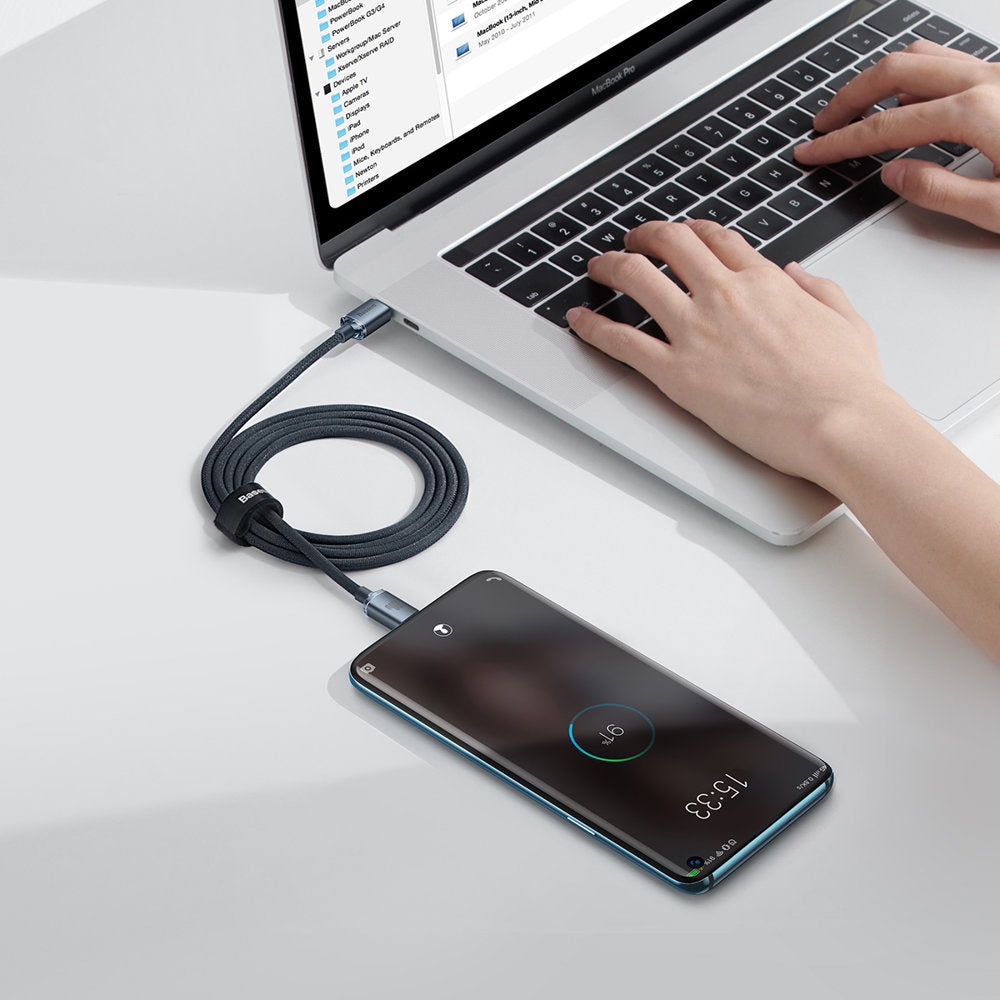 USB-C data- og opladningskabel - USB-C Baseus Crystal Shine Series, 100W, 2m, sort CAJY000701