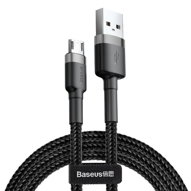 Data- og opladningskabel USB-A - microUSB Baseus Cafule, 18W, 0.5m, Grå CAMKLF-AG1