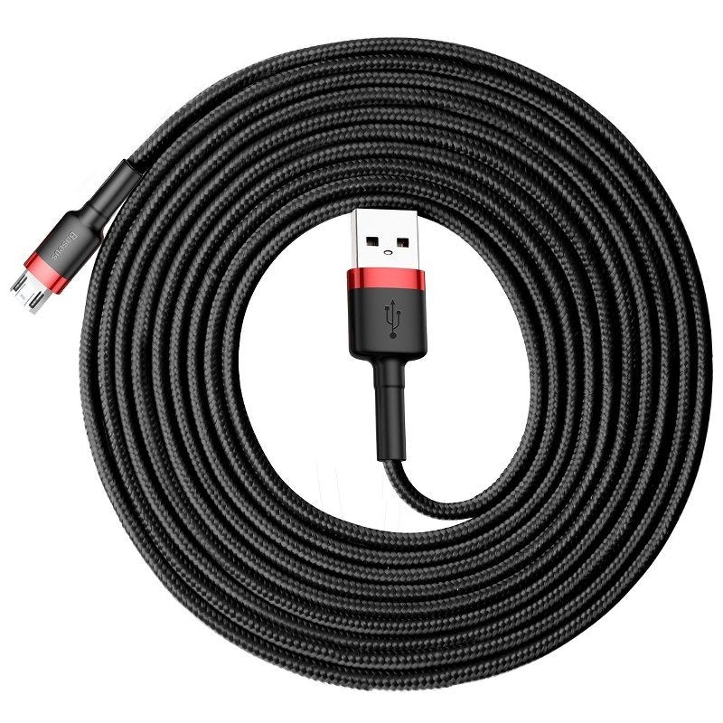 Data- og opladningskabel USB-A - microUSB Baseus Cafule, 18W, 3m, rød CAMKLF-H91
