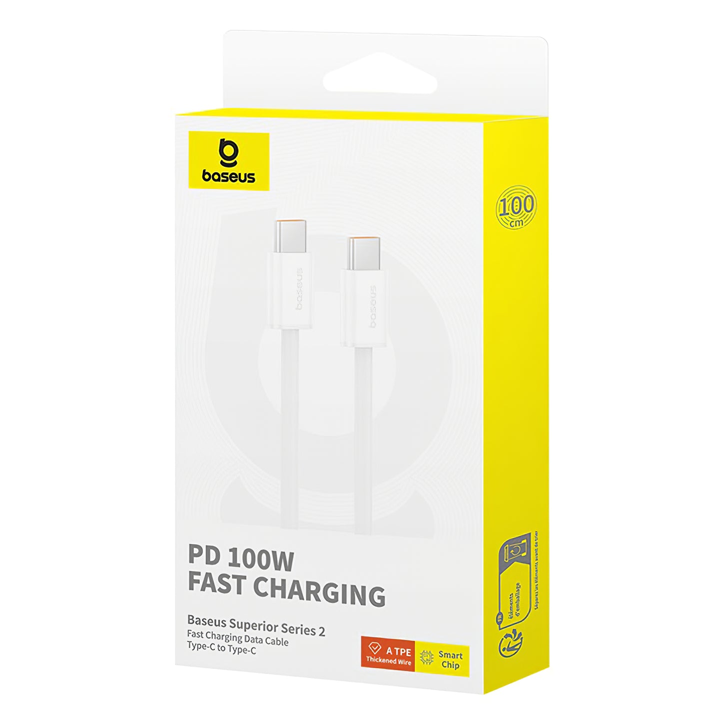 USB-C data- og opladningskabel - USB-C Baseus Superior Series 2, 100W, 1m, hvid P10365200211-03