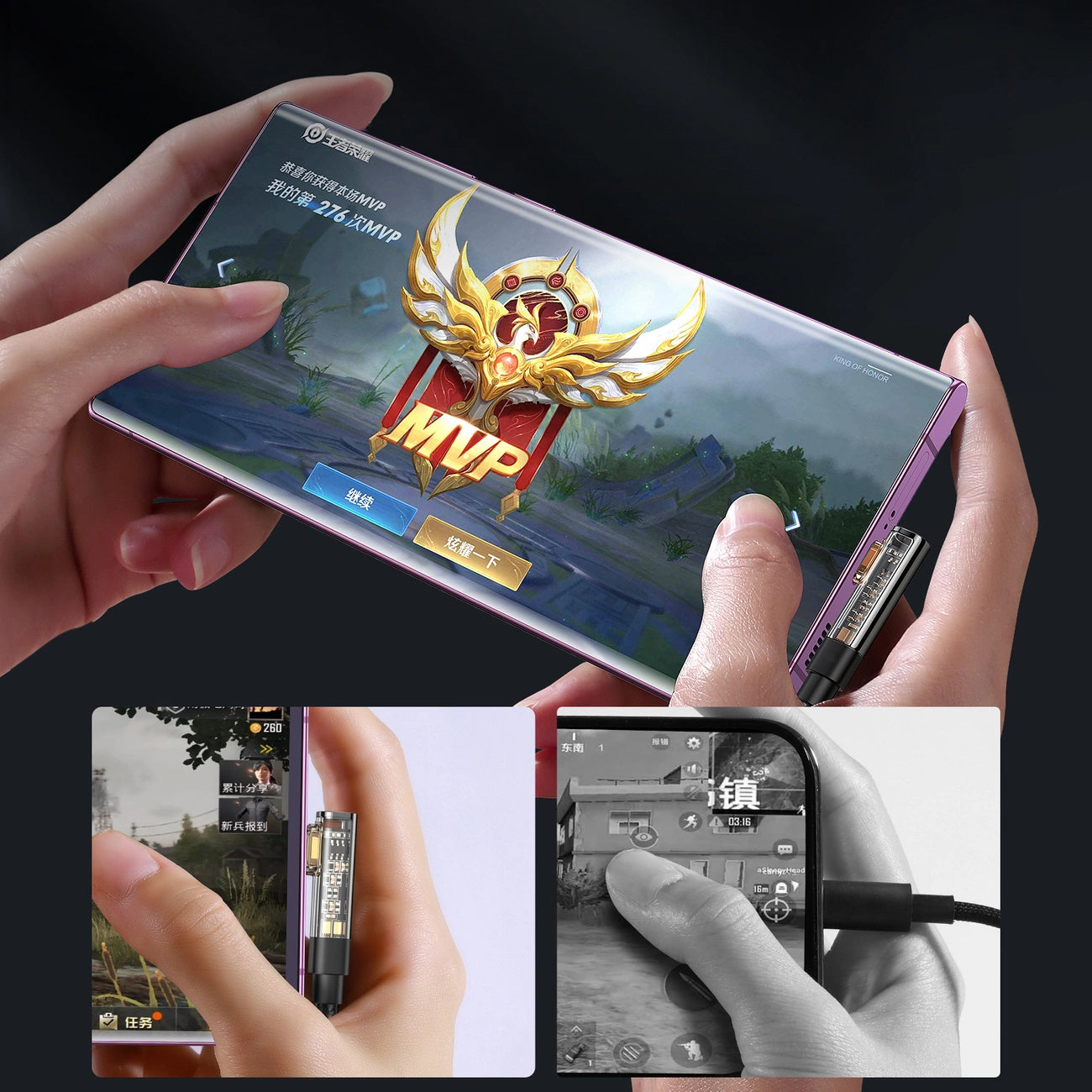 USB-C Data and Charging Cable - USB-C Joyroom S-A6 Angled, 100W, 1.2m, Black