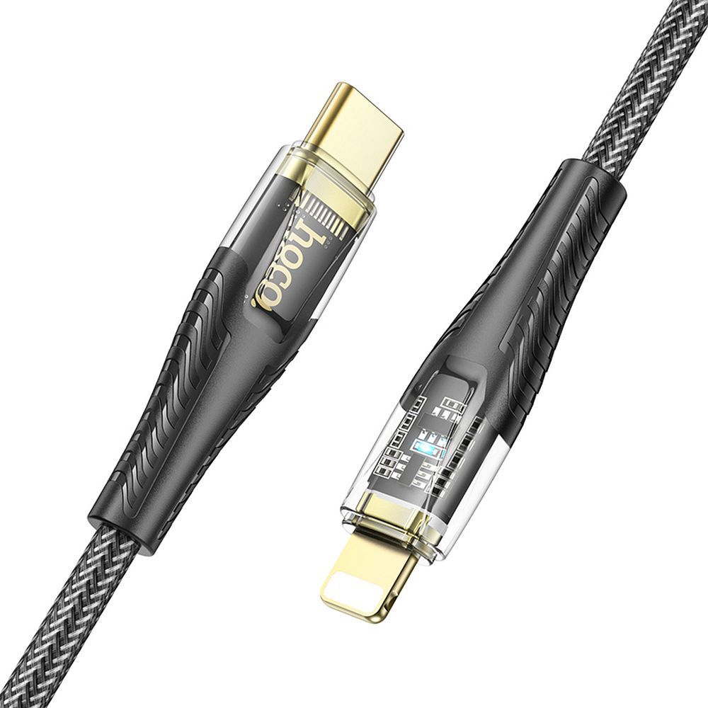 Data- og opladningskabel USB-C - Lightning HOCO U121, 27W, 1,2m, Sort