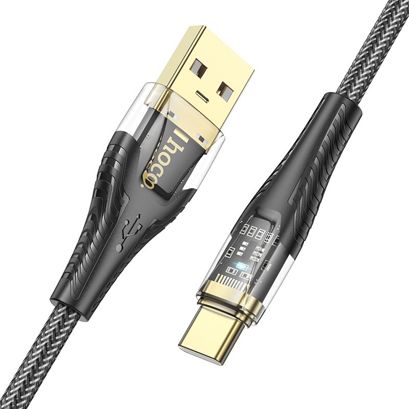 Data- og opladningskabel USB-A - USB-C HOCO U121, 18W, 1.2m, Sort