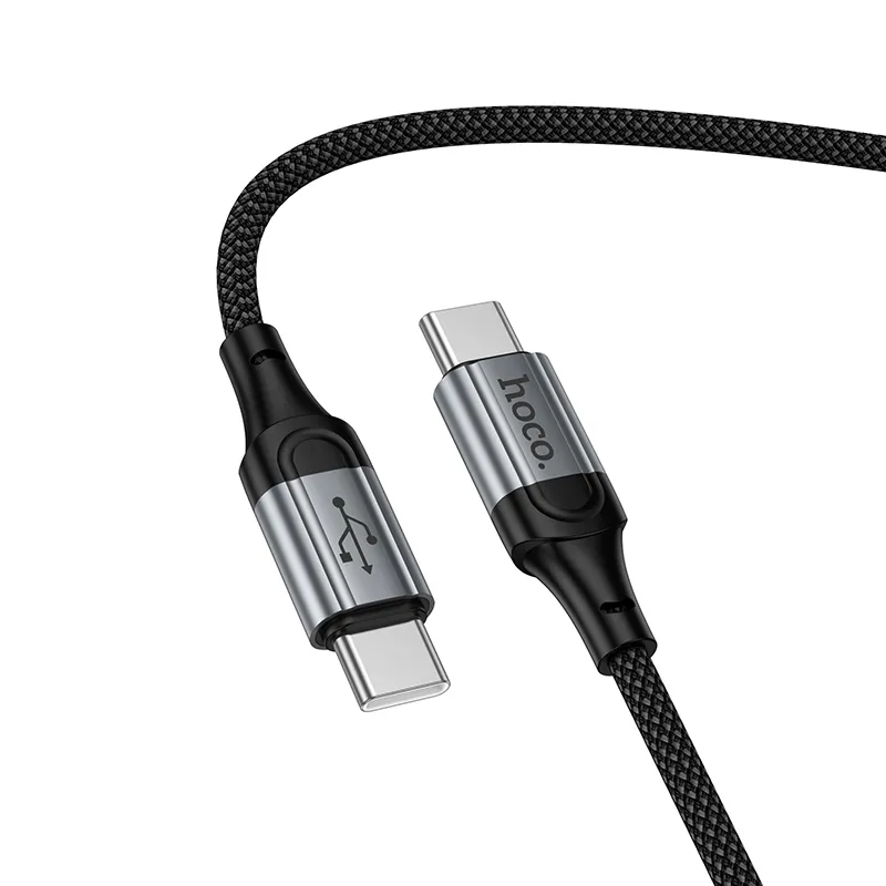 USB-C data- og opladningskabel - USB-C HOCO X121, 60W, 1.5m, Sort