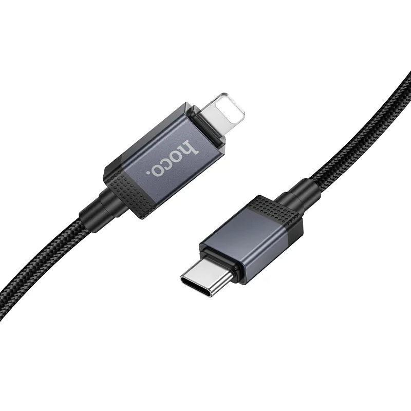 Data- og opladningskabel USB-C - Lightning HOCO X118 Display, 27W, 1m, Sort