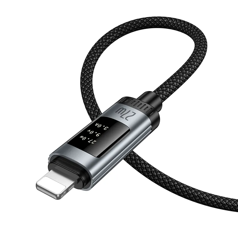 Data- og opladningskabel USB-C - Lightning HOCO Display U148, 27W, 1.2m, Sort