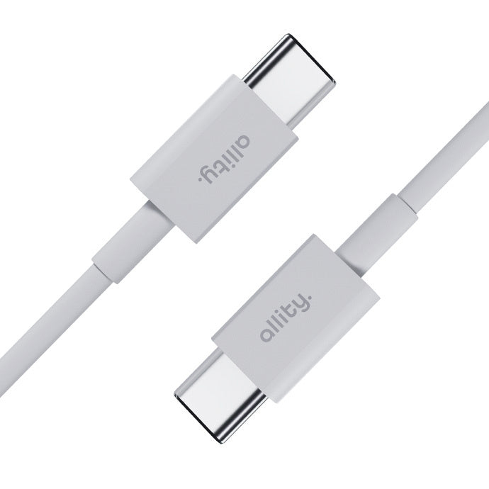 Data- og opladningskabel USB-C - USB-C Allity. AUC-03, 100W, 2m, Hvid