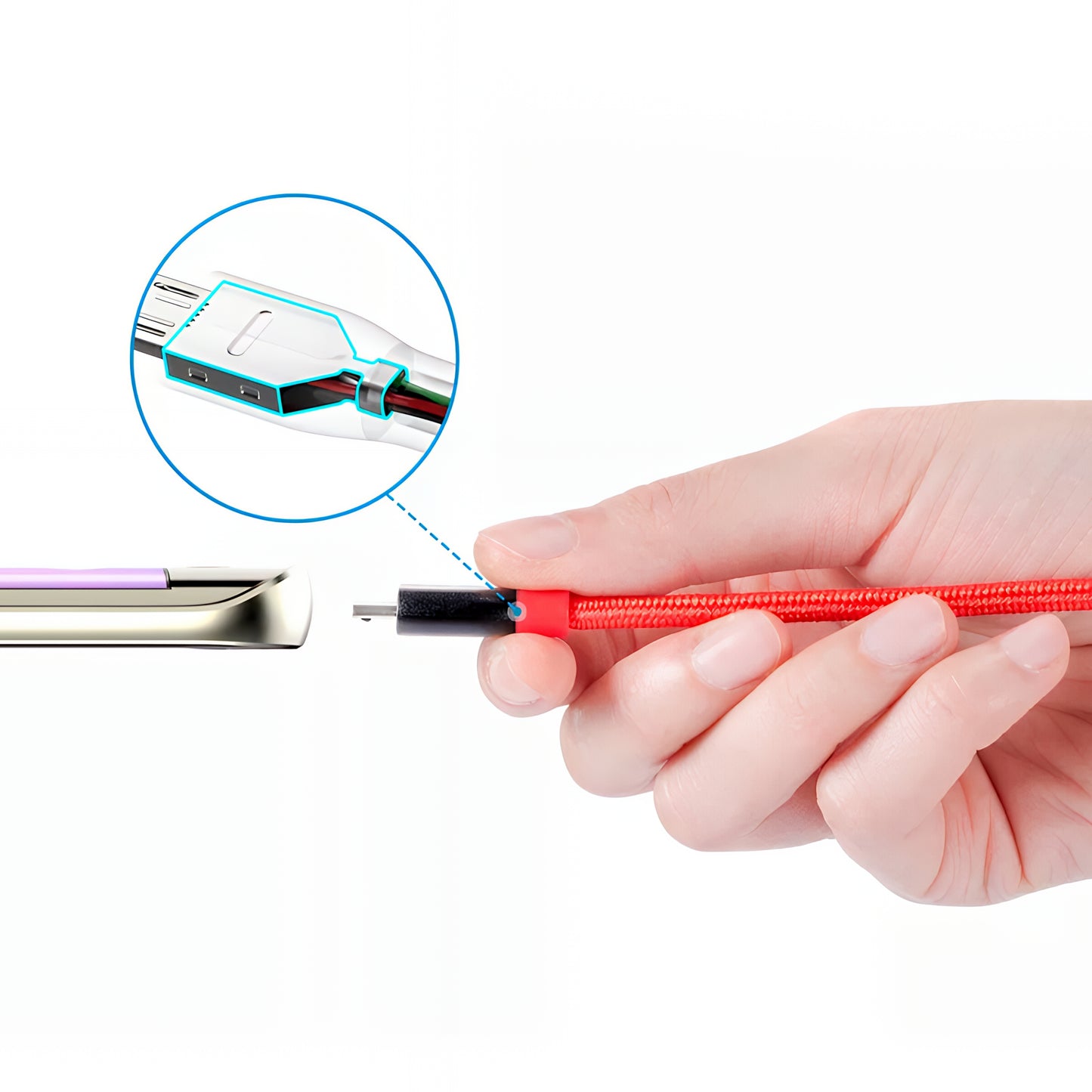 Data- og opladningskabel USB-A - microUSB Anker PowerLine+, 18W, 0.91m, Rød A8142G91