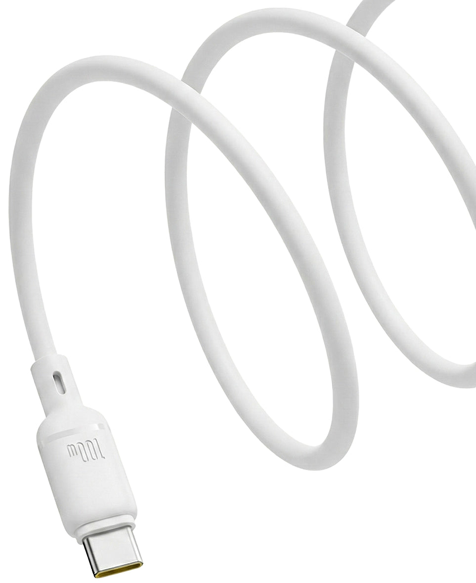 USB-C - USB-C Baseus Silky data- og opladningskabel, 100W, 1m, Hvid P10377704213-00