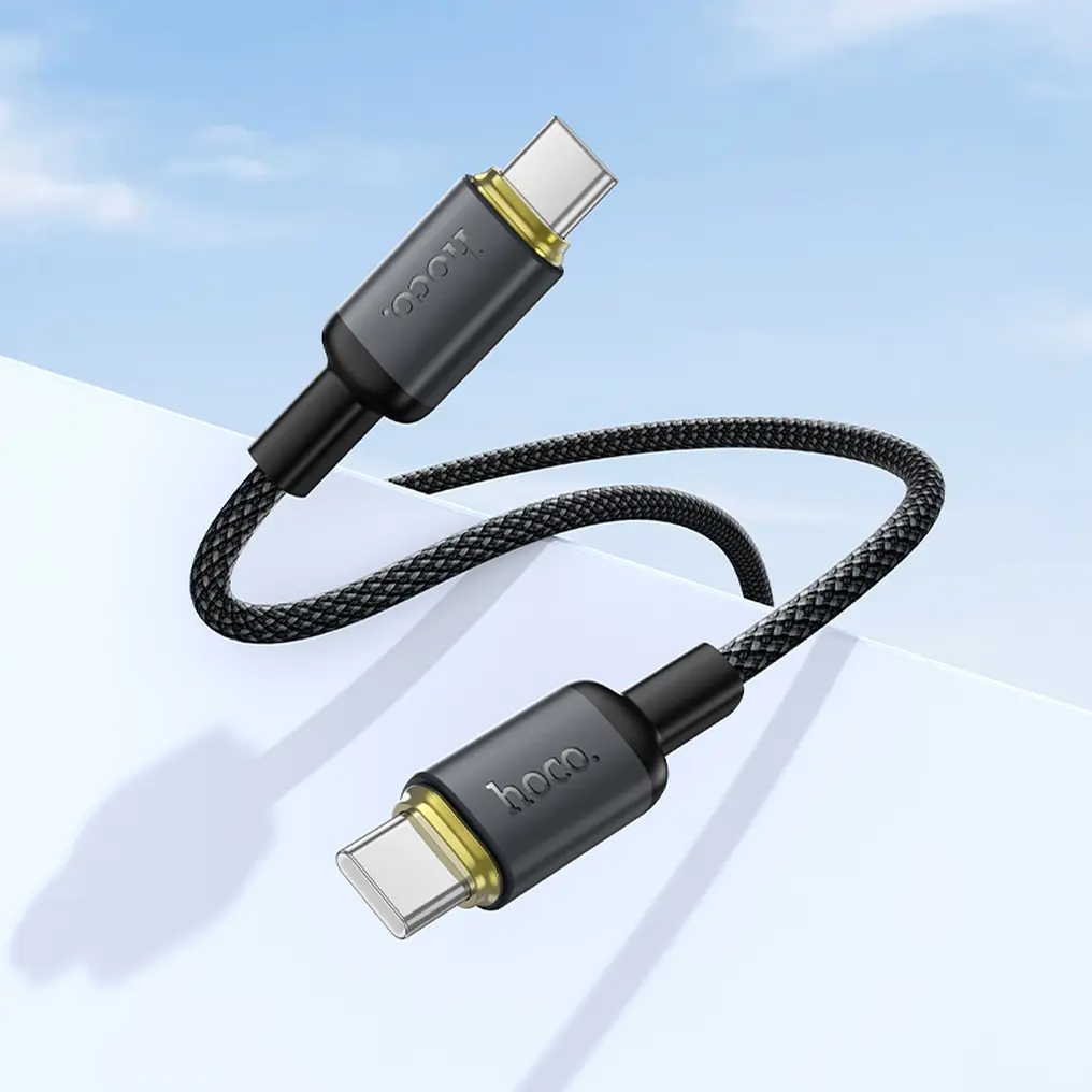 USB-C Data- og Opladningskabel - USB-C HOCO X128 Benefit, 60W, 1m, Sort
