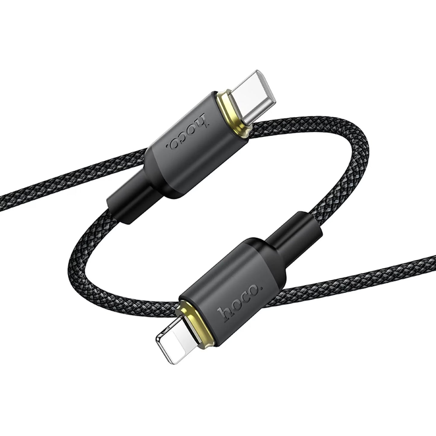 USB-A til Lightning data- og opladningskabel HOCO X128 Benefit, 12W, 1m, sort