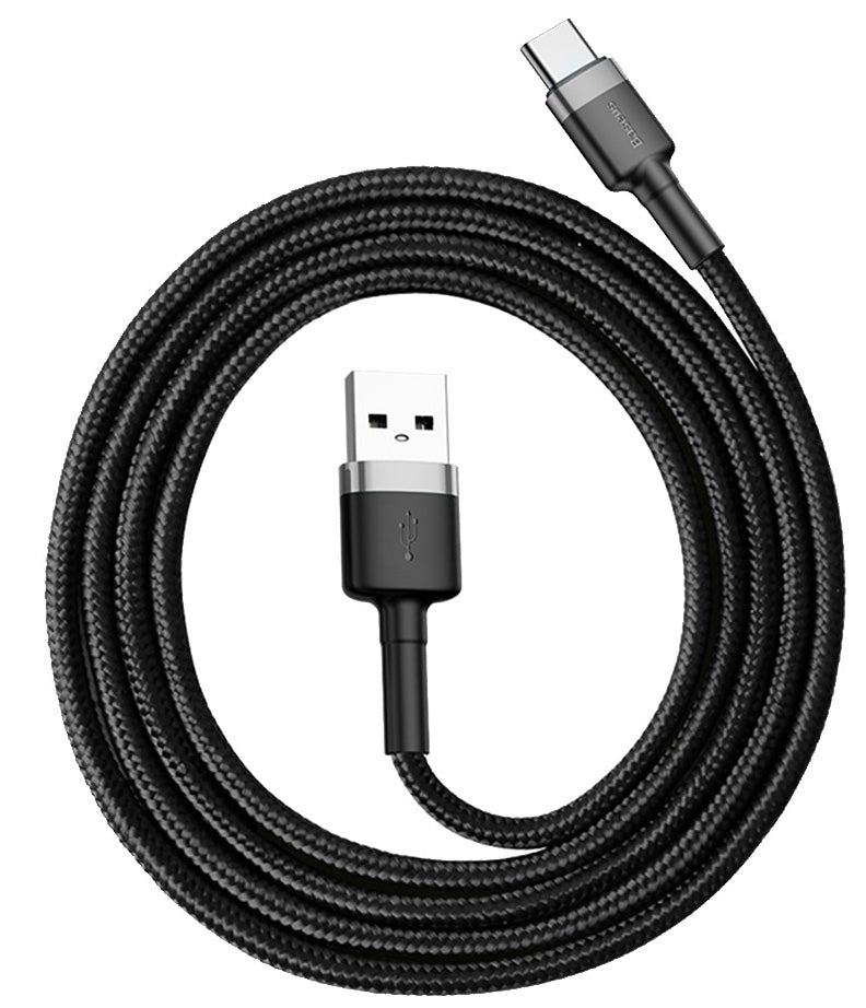Data- og opladningskabel USB-A - USB-C Baseus Cafule, 60W, 1m, Grå CATKLF-BG1